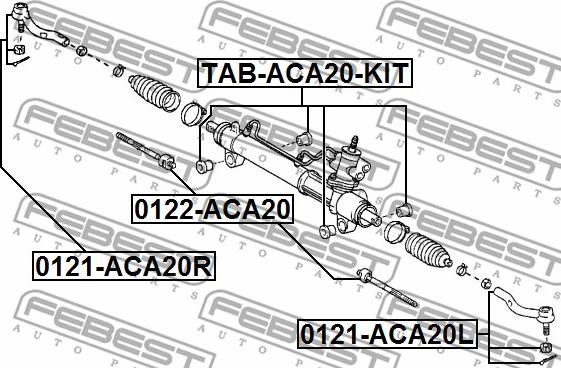 Febest 0121-ACA20L - Stūres šķērsstiepņa uzgalis autodraugiem.lv