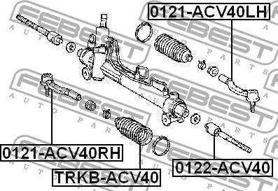 Febest 0122-ACV40 - Aksiālais šarnīrs, Stūres šķērsstiepnis autodraugiem.lv