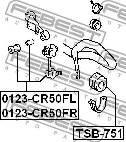 Febest 0123-CR50FL - Stiepnis / Atsaite, Stabilizators autodraugiem.lv