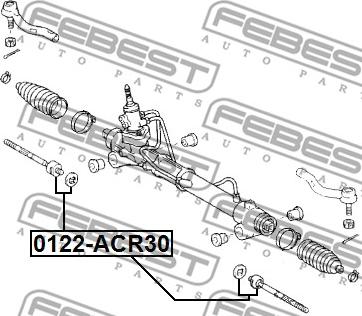 Febest 0122-ACR30 - Aksiālais šarnīrs, Stūres šķērsstiepnis autodraugiem.lv