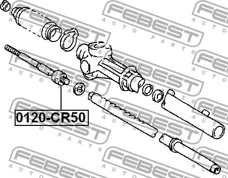 Febest 0122-CR50 - Aksiālais šarnīrs, Stūres šķērsstiepnis autodraugiem.lv