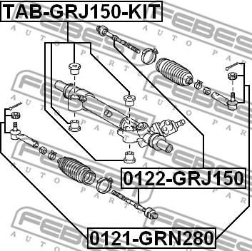 Febest 0122-GRJ150 - Aksiālais šarnīrs, Stūres šķērsstiepnis autodraugiem.lv