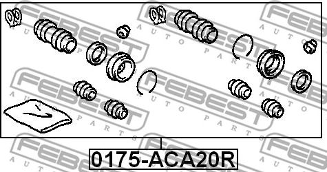 FEBEST 0175-ACA20R - Remkomplekts, Bremžu suports autodraugiem.lv