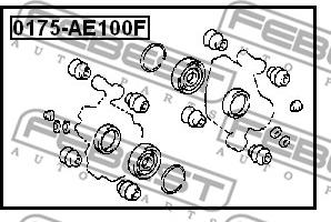 Febest 0175-AE100F - Remkomplekts, Bremžu suports autodraugiem.lv