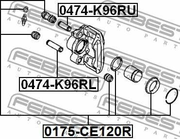 Febest 0175-CE120R - Remkomplekts, Bremžu suports autodraugiem.lv