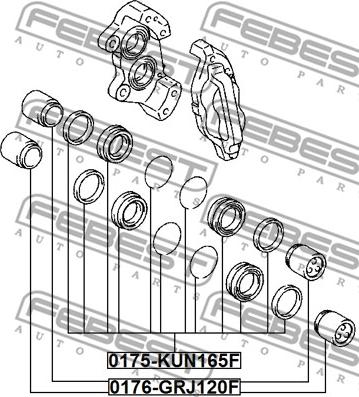 Febest 0175-KUN165F - Remkomplekts, Bremžu suports autodraugiem.lv
