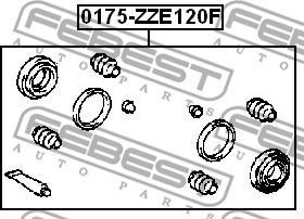 Febest 0175-ZZE120F - Remkomplekts, Bremžu suports autodraugiem.lv