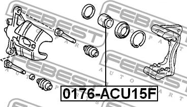 Febest 0176-ACU15F - Virzulis, Bremžu suports autodraugiem.lv