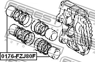 Febest 0176-FZJ80F - Virzulis, Bremžu suports autodraugiem.lv