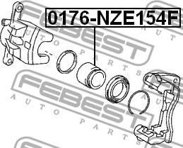 Febest 0176-NZE154F - Virzulis, Bremžu suports autodraugiem.lv