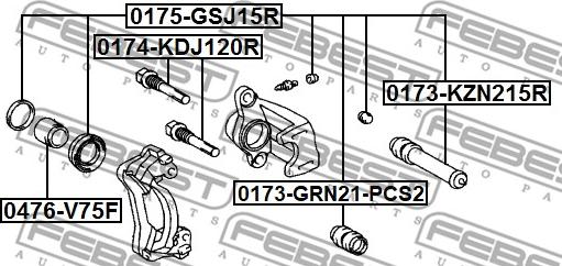 Febest 0173-GRN21-PCS2 - Putekļusargs, Suportu vadīklas autodraugiem.lv