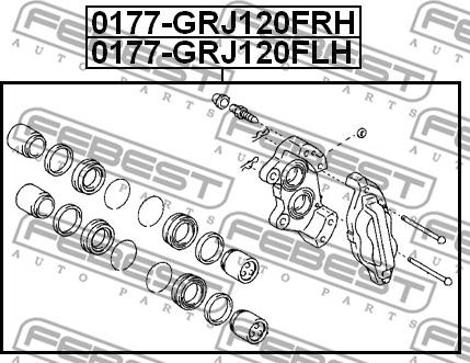 Febest 0177-GRJ120FRH - Bremžu suports autodraugiem.lv