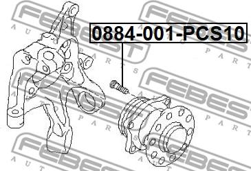 Febest 0884-001-PCS10 - Riteņa stiprināšanas skrūve autodraugiem.lv