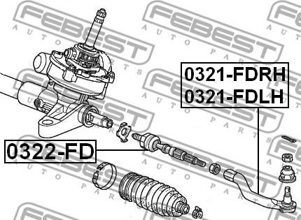 Febest 0321-FDRH - Stūres šķērsstiepņa uzgalis autodraugiem.lv