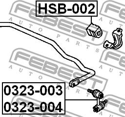 Febest 0323-004 - Stiepnis / Atsaite, Stabilizators autodraugiem.lv