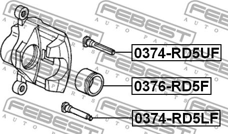 Febest 0374-RD5UF - Vadīkla, Bremžu suports autodraugiem.lv