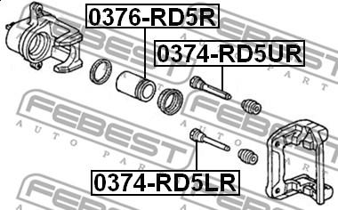 Febest 0376-RD5R - Virzulis, Bremžu suports autodraugiem.lv