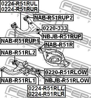 Febest NAB-R51RL2 - Piekare, Šķērssvira autodraugiem.lv