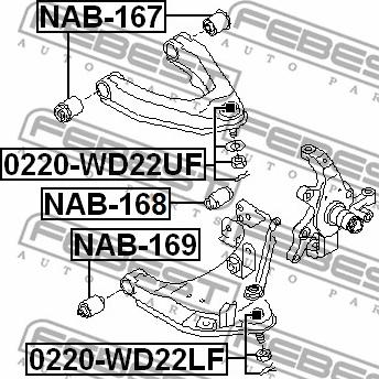 Febest 0220-WD22UF - Balst / Virzošais šarnīrs autodraugiem.lv