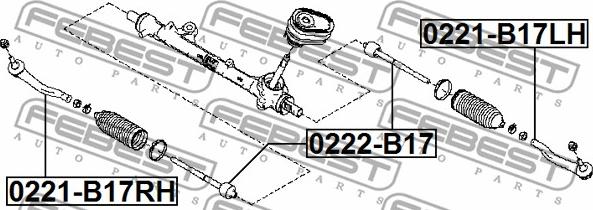 Febest 0221-B17LH - Stūres šķērsstiepņa uzgalis autodraugiem.lv