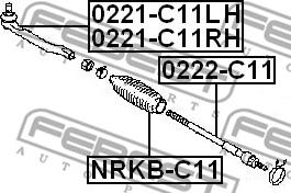 Febest 0221-C11RH - Stūres šķērsstiepņa uzgalis autodraugiem.lv