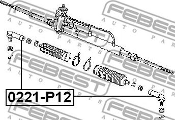 Febest 0221-P12 - Stūres šķērsstiepņa uzgalis autodraugiem.lv