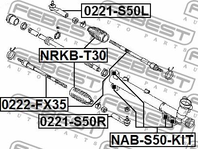 Febest NAB-S50-KIT - Piekare, Stūres iekārta autodraugiem.lv