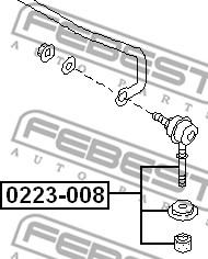 Febest 0223-008 - Stiepnis / Atsaite, Stabilizators autodraugiem.lv