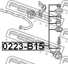 Febest 0223-B15 - Stiepnis / Atsaite, Stabilizators autodraugiem.lv