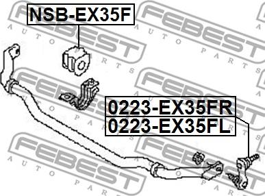 Febest 0223-EX35FR - Stiepnis / Atsaite, Stabilizators autodraugiem.lv
