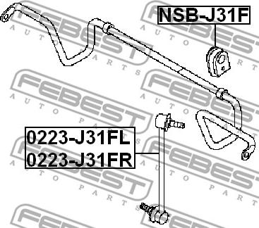 Febest 0223-J31FR - Stiepnis / Atsaite, Stabilizators autodraugiem.lv