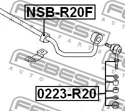 Febest 0223-R20 - Stiepnis / Atsaite, Stabilizators autodraugiem.lv