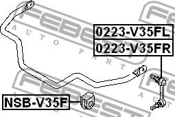 Febest 0223-V35FL - Stiepnis / Atsaite, Stabilizators autodraugiem.lv