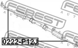 Febest 0222-P12J - Aksiālais šarnīrs, Stūres šķērsstiepnis autodraugiem.lv