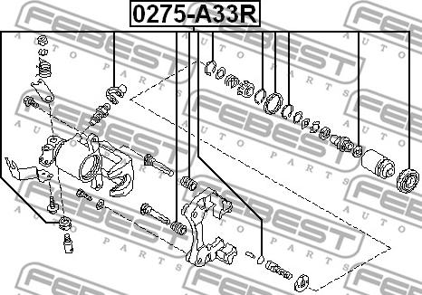 Febest 0275-A33R - Remkomplekts, Bremžu suports autodraugiem.lv