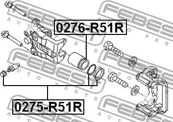 Febest 0275-R51R - Remkomplekts, Bremžu suports autodraugiem.lv