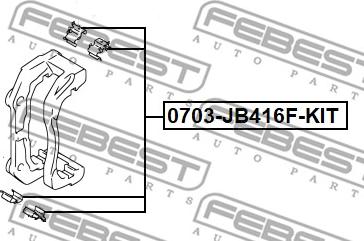 Febest 0703-JB416F-KIT - Piederumu komplekts, Disku bremžu uzlikas autodraugiem.lv