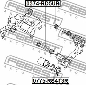 Febest 0775-RS413R - Remkomplekts, Bremžu suports autodraugiem.lv