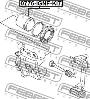 Febest 0776-IGNF-KIT - Remkomplekts, Bremžu suports autodraugiem.lv