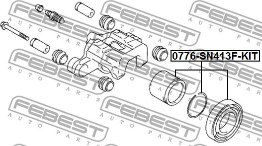 Febest 0776-SN413F-KIT - Remkomplekts, Bremžu suports autodraugiem.lv