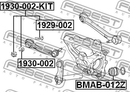 Febest 1929-002-KIT - Riteņu sagāzuma regulēšanas skrūve autodraugiem.lv