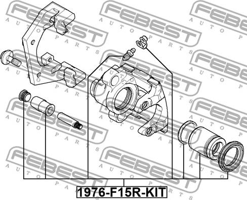 Febest 1976-F15R-KIT - Remkomplekts, Bremžu suports autodraugiem.lv