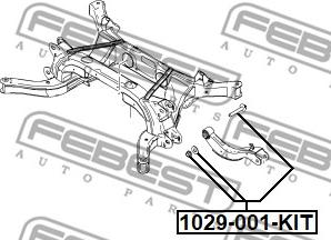 Febest 1029-001-KIT - Riteņu sagāzuma regulēšanas skrūve autodraugiem.lv