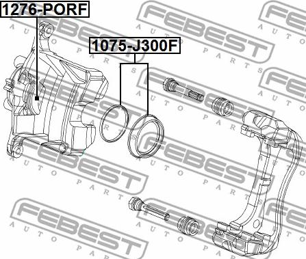Febest 1075-J300F - Remkomplekts, Bremžu suports autodraugiem.lv