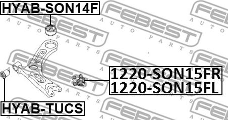 Febest 1220-SON15FR - Balst / Virzošais šarnīrs autodraugiem.lv