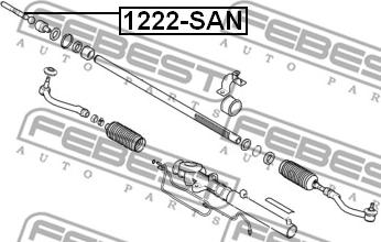 Febest 1222-SAN - Aksiālais šarnīrs, Stūres šķērsstiepnis autodraugiem.lv