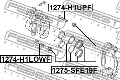 Febest 1275-SFE19F - Remkomplekts, Bremžu suports autodraugiem.lv