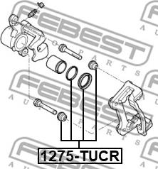 Febest 1275-TUCR - Remkomplekts, Bremžu suports autodraugiem.lv