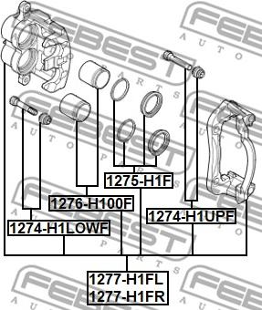 Febest 1277-H1FR - Bremžu suports autodraugiem.lv