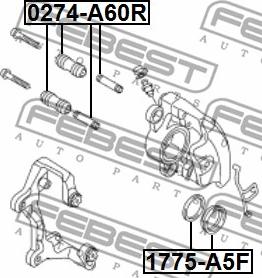 Febest 1775-A5F - Remkomplekts, Bremžu suports autodraugiem.lv